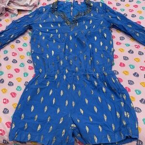 Blue Kids One Piece with Gold Accents